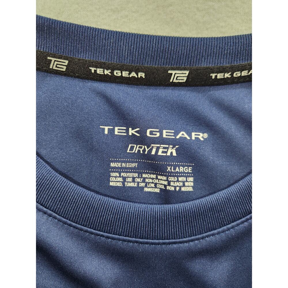 Tek Gear DryTEK Men's Athletic Shirt XL Blue Short Sleeve Performance T Shirt - Picture 6 of 7